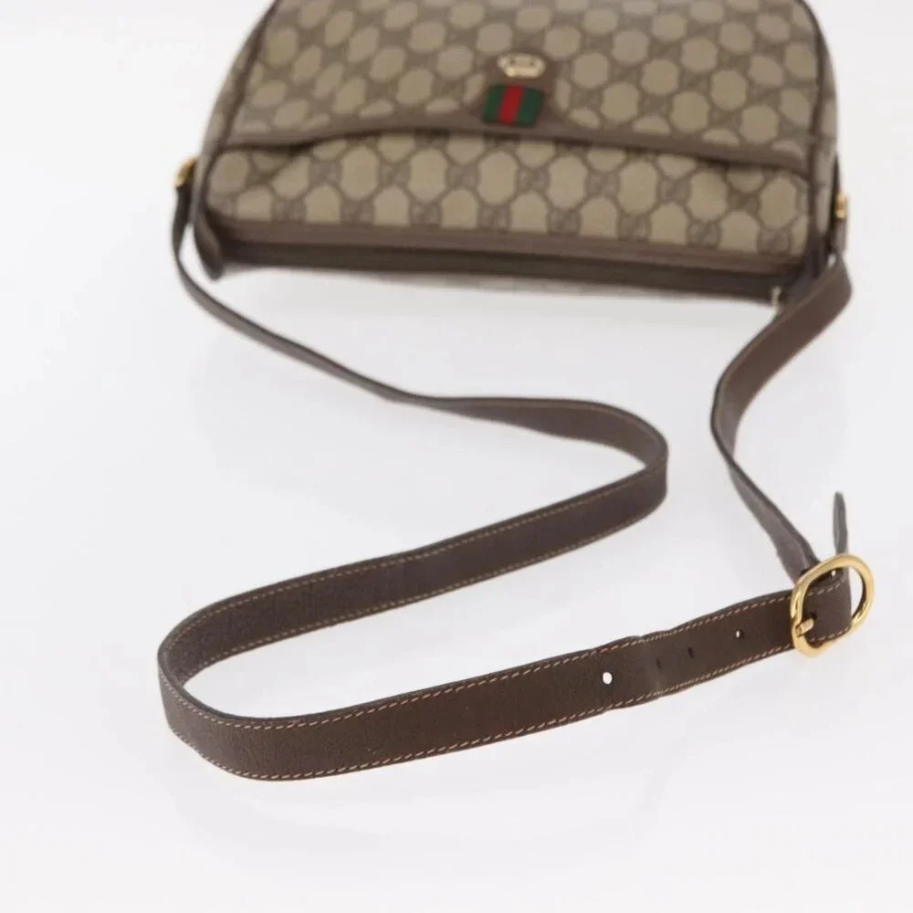 GUCCI GG Supreme Web Sherry Line Bag PVC Beige Gold 89 02 077 Auth 156280 - Picture 8 of 16